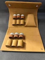 جا ادویه قابل حمل چرمی خاکی مدل پارتیزان