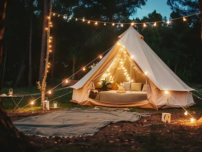 انتخاب بهترین مکان برای نصب ریسه در اطراف چادر