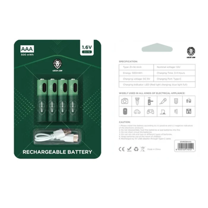 باتری نیم قلمی قابل شارژ گرین لاین مدل GNRGBAAA - تصویر 2